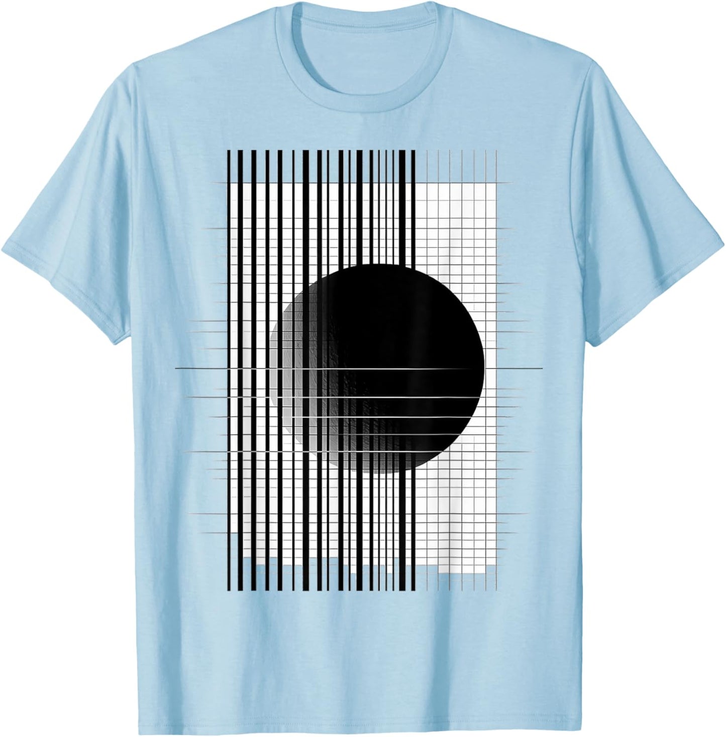 Moon Geometric Art Abstract Illustration Graphic Moon T-Shirt - T-Shirt | Light Blue