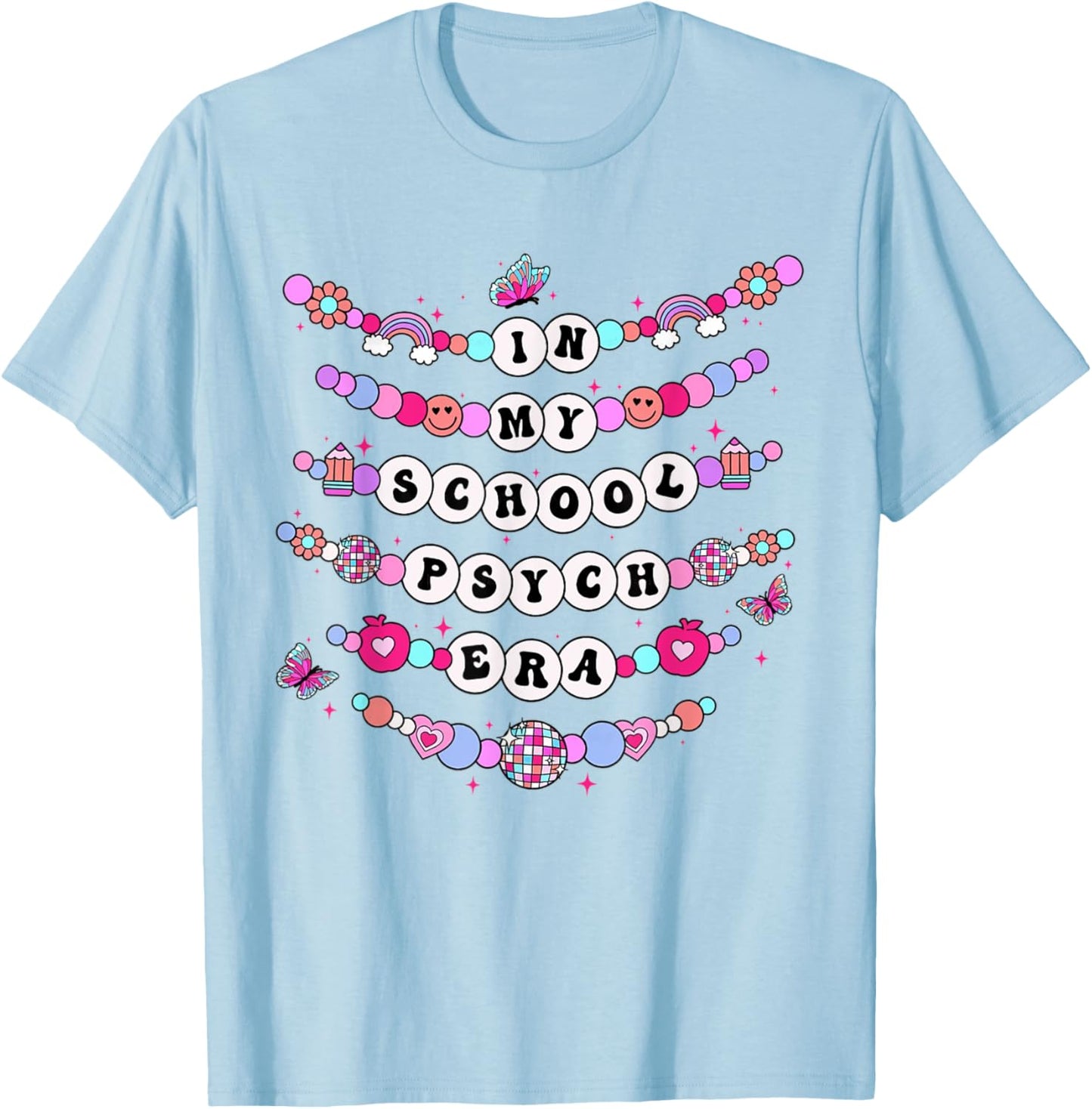Women In My School Psych Era Retro School Psychologist T-Shirt - T-Shirt | Light Blue