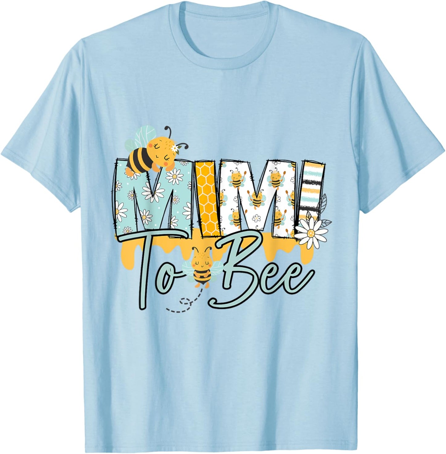 Baby Bee Mimi Honey Bee Gender Reveal Baby Shower T-Shirt - T-Shirt | Light Blue