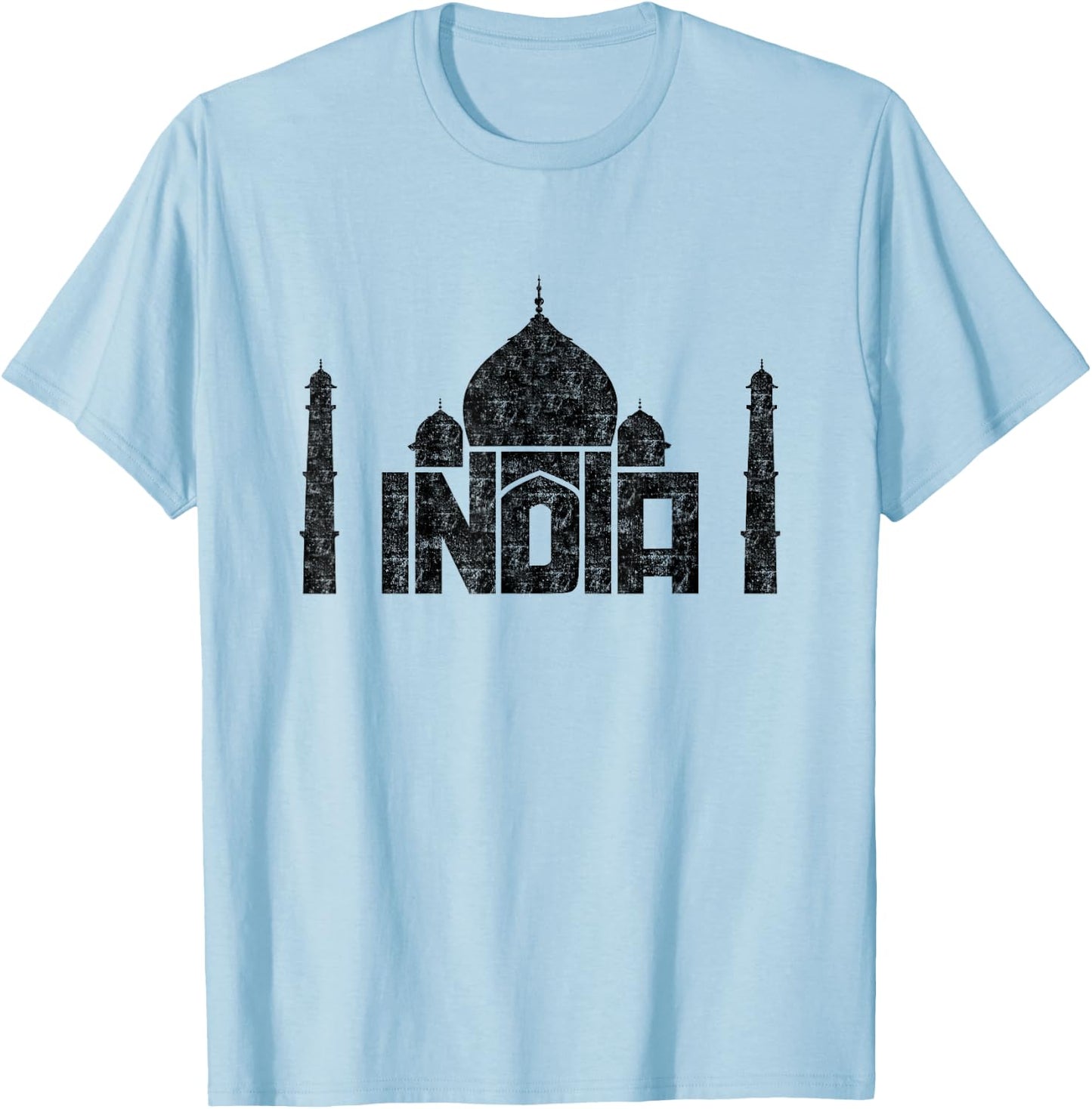 India Nice Taj Mahal in Agra Funny Typography Souvenir Gift T-Shirt - T-Shirt | Light Blue