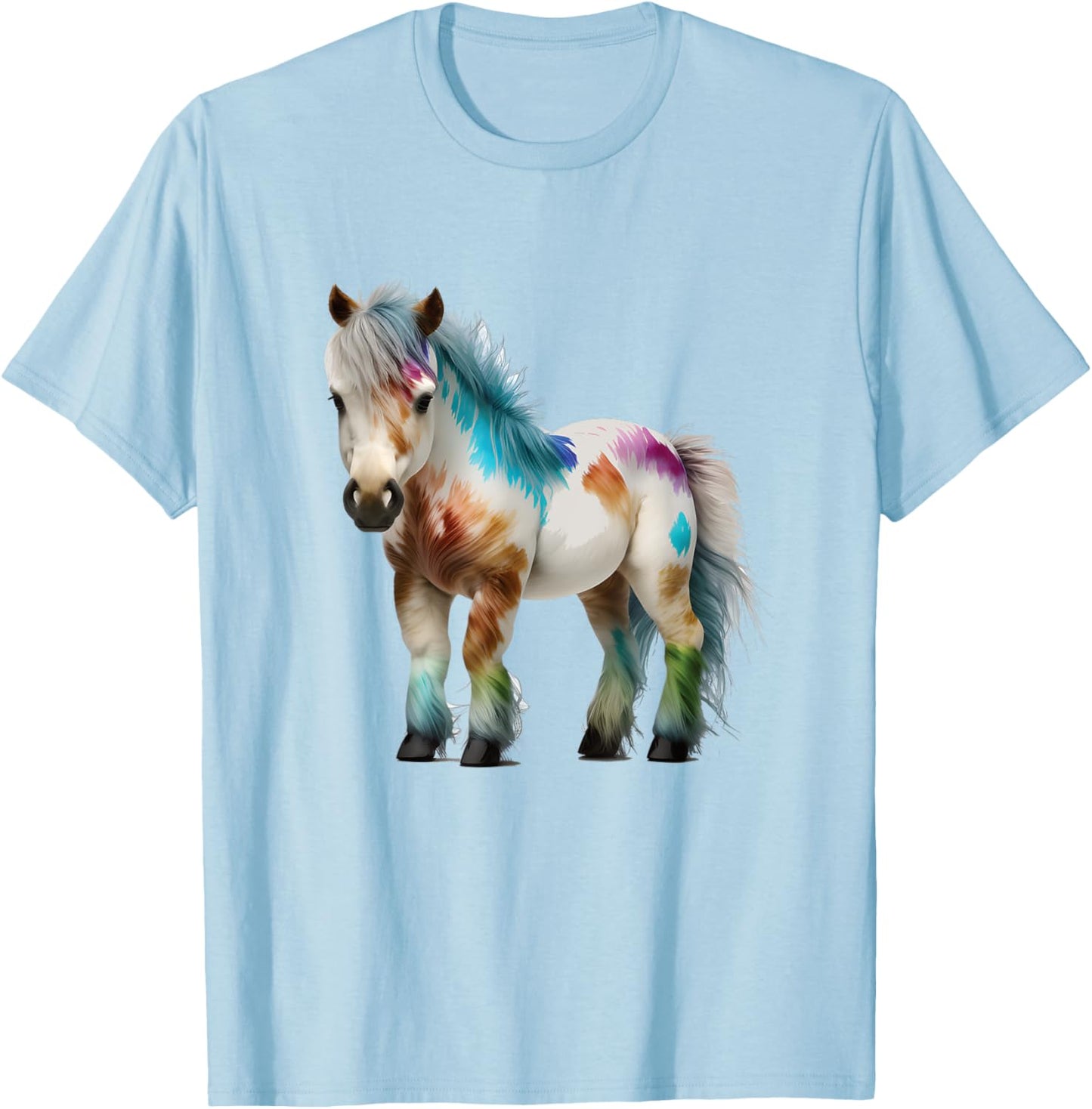 Funny Miniature Horses Gifts Mini Horse Pet Tiny Horse Lover Pony Tie Dye T-Shirt - T-Shirt | Light Blue