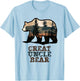 Great Uncle Bear Vintage Retro Funny T-Shirt - T-Shirt | Light Blue