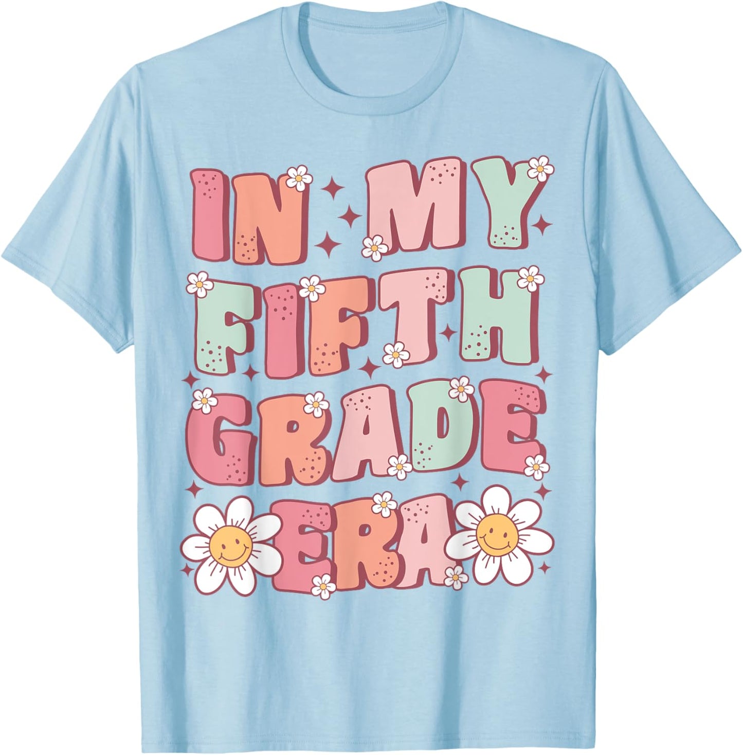 In My Fifth Grade Era Cute Groovy 5th Grade Back to School T-Shirt - T-Shirt | Light Blue