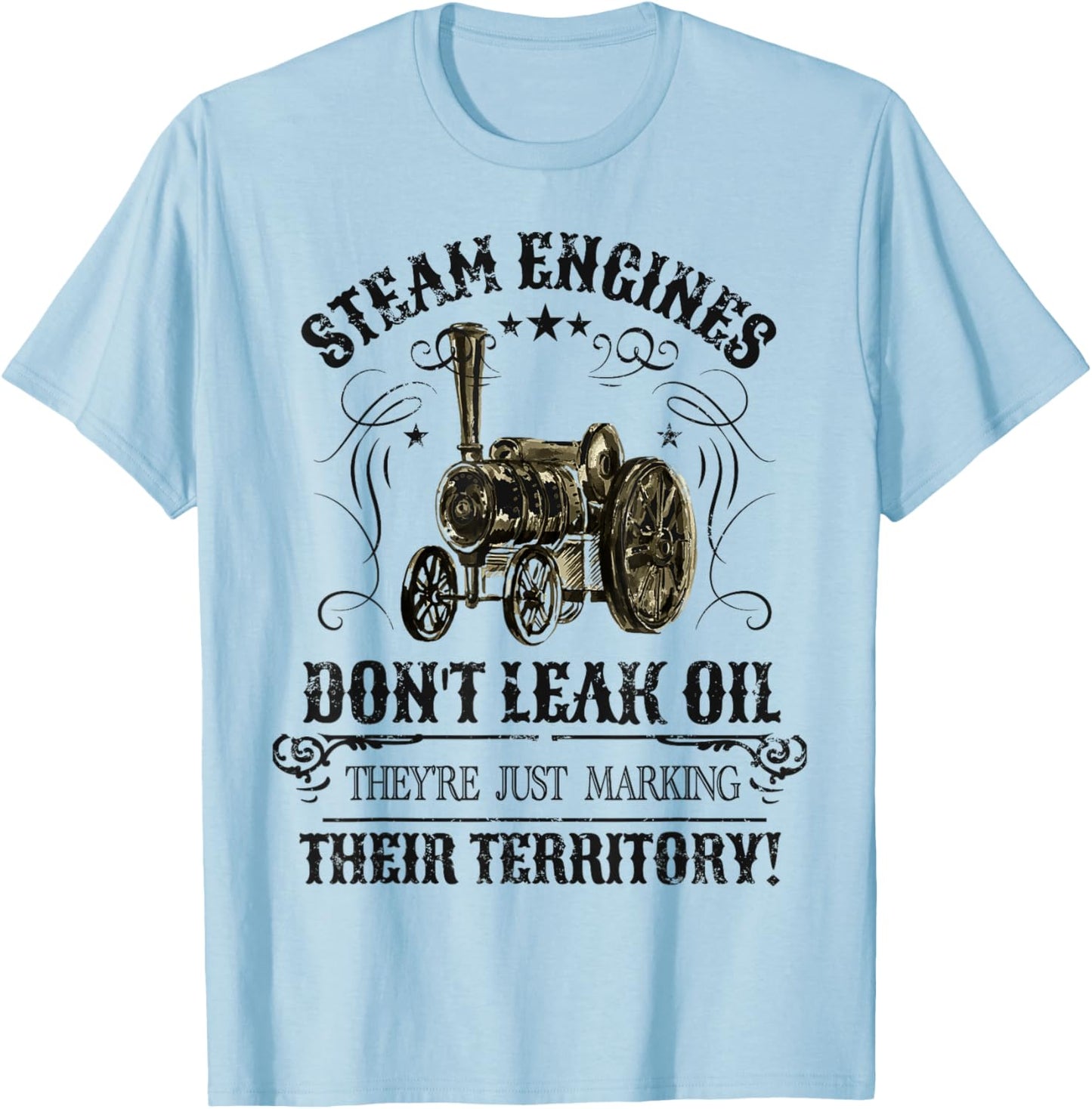 Steam Traction Engine Retirement Idea & Steam Engine T-Shirt - T-Shirt | Light Blue