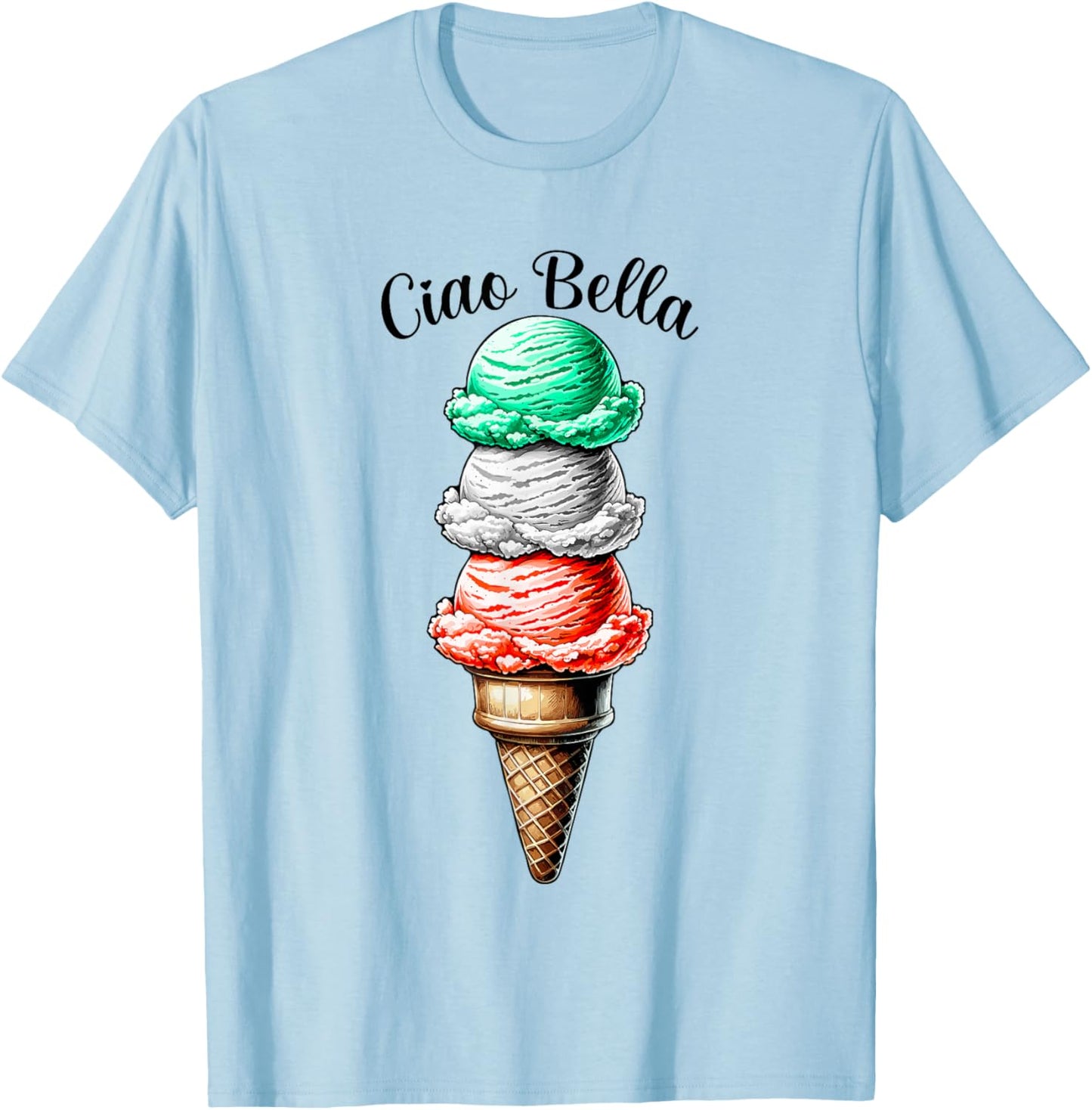 Italian Ice Cream Ciao Bella T-Shirt - T-Shirt | Light Blue