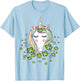 St Patricks Day Shamrock Unicorn Girls Irish Cool Green Kids T-Shirt - T-Shirt | Light Blue