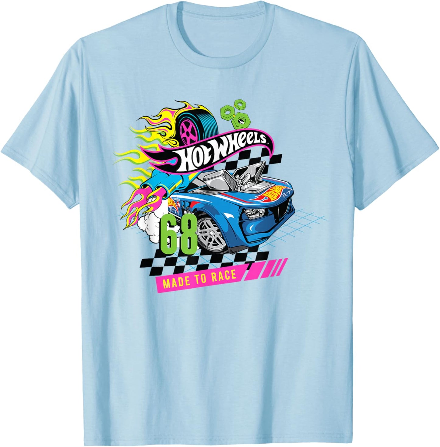 Hot Wheels Hyper Garage Made to Race T-Shirt - T-Shirt | Light Blue