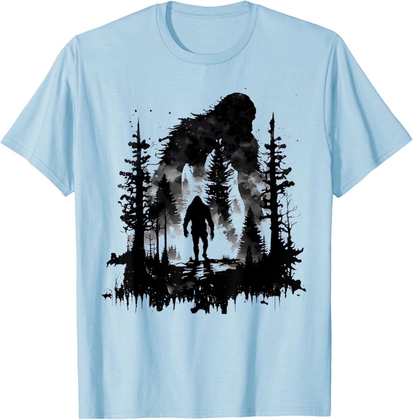 Bigfoot Sasquatch In The Forest Women Kids T-Shirt - T-Shirt | Light Blue
