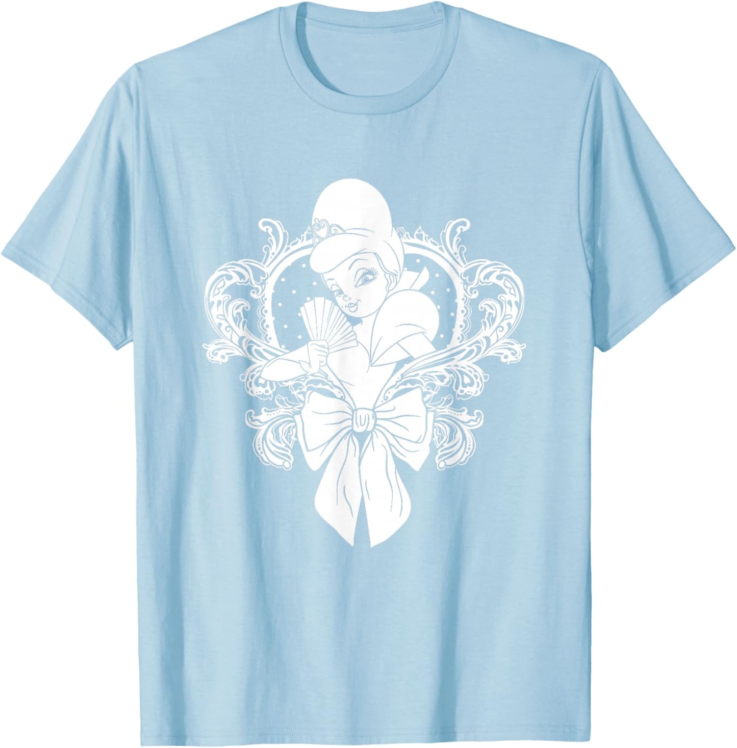 Disney The Princess And The Frog Cute Charlotte Chest Logo T-Shirt - T-Shirt | Light Blue