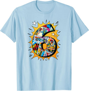 Marvel Avengers Comics 6th Birthday T-Shirt - T-Shirt | Light Blue