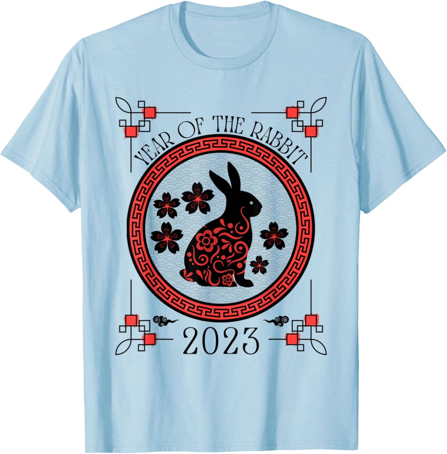Chinese Happy New Year Of The Rabbit 2023 T-Shirt - T-Shirt | Light Blue
