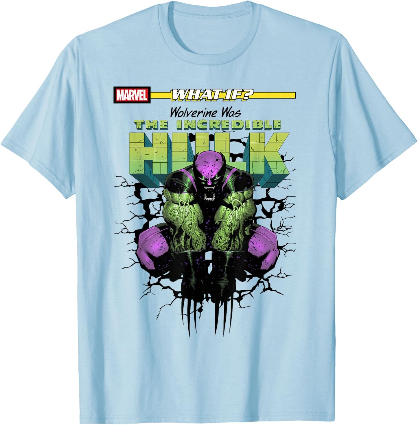 Marvel What If Wolverine Was The Incredible Hulk Comic Cover T-Shirt - T-Shirt | Light Blue