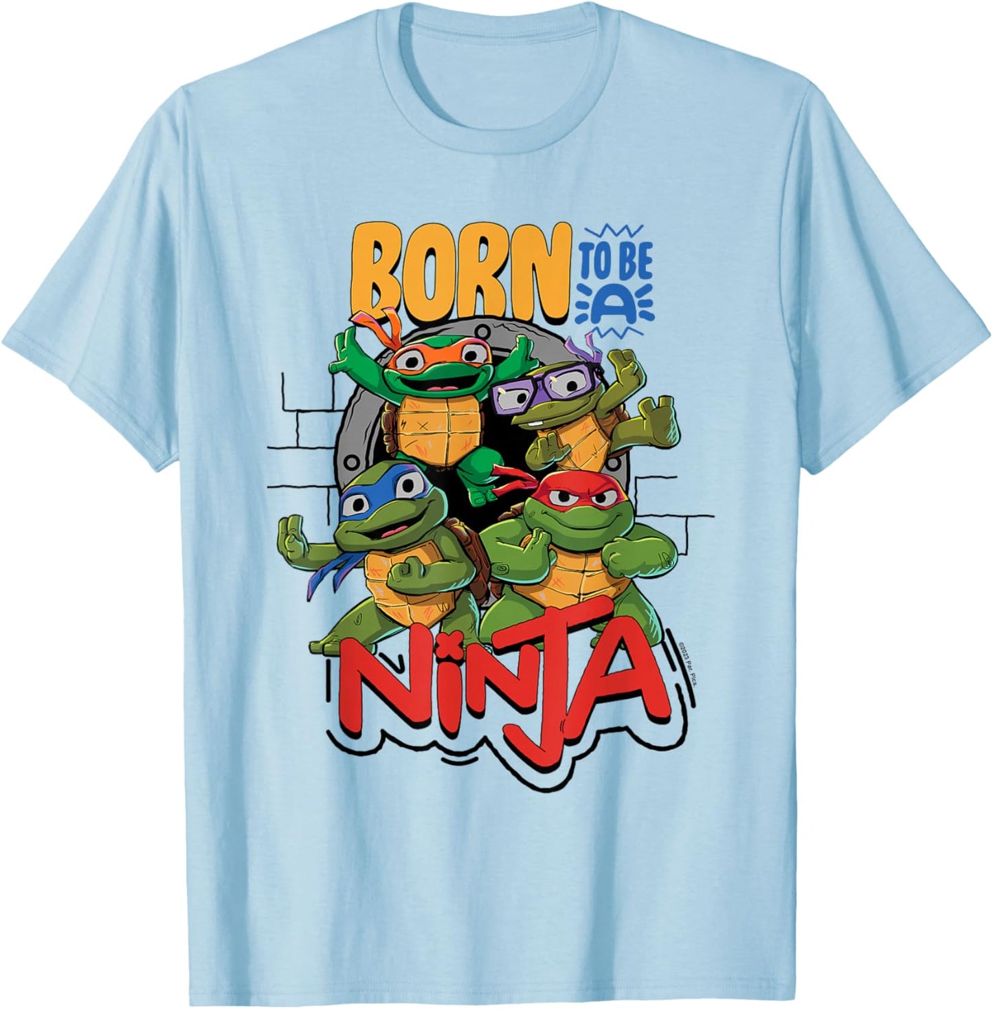 Teenage Mutant Ninja Turtles: Mutant Mayhem Born a Ninja T-Shirt - T-Shirt | Light Blue