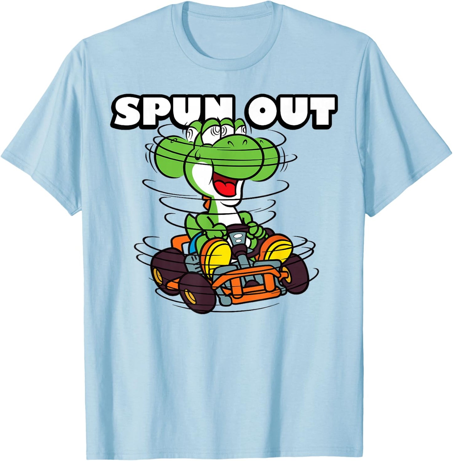 Mario Kart Yoshi Spun Out T-Shirt - T-Shirt | Light Blue