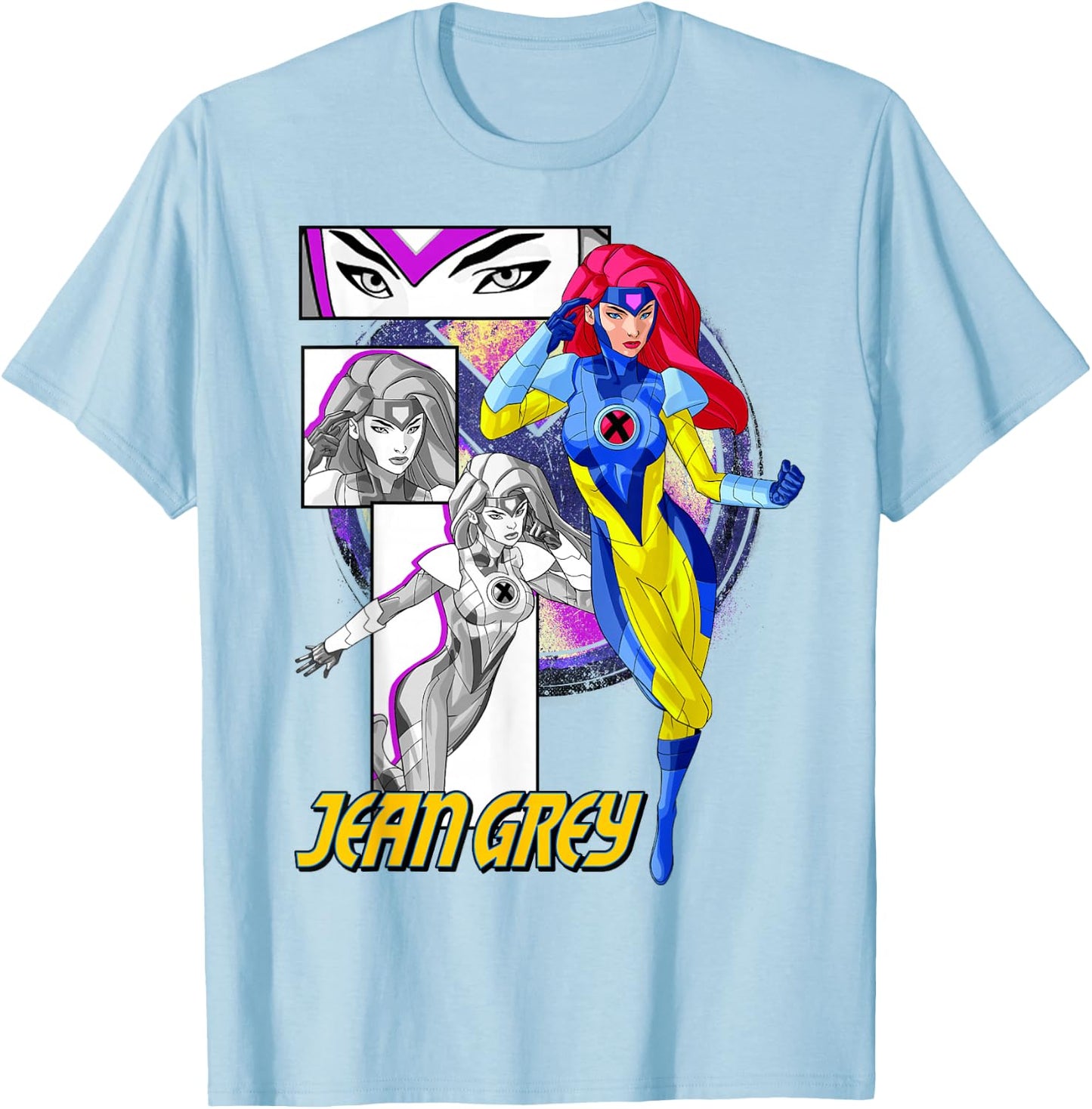 Marvel X-Men Jean Grey Collage Panel Logo T-Shirt - T-Shirt | Light Blue
