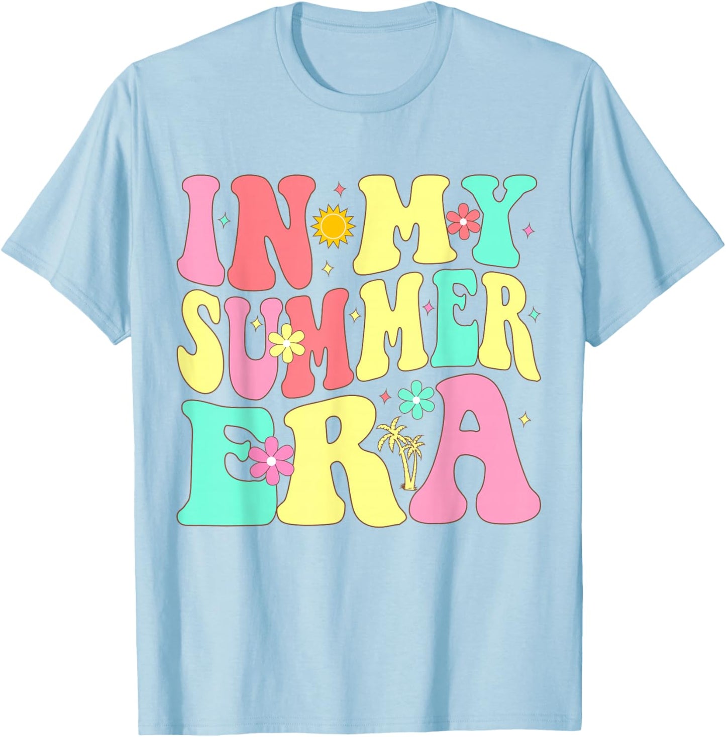 In My Summer Era Groovy Last Day of School Teacher Summer T-Shirt - T-Shirt | Light Blue