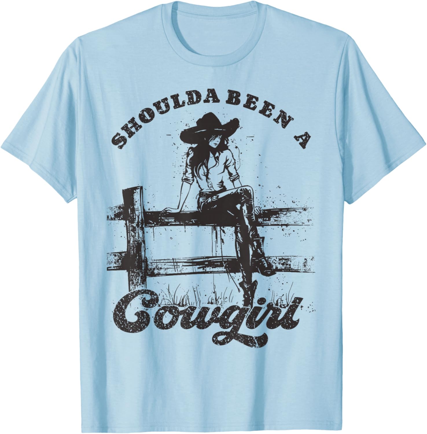 Should a Been Cowgirl Retro Western Retro Vintage T-Shirt - T-Shirt | Light Blue