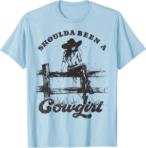 Should a Been Cowgirl Retro Western Retro Vintage T-Shirt - T-Shirt | Light Blue