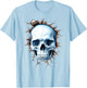 Skull Drawing Artist Illustration Abstract Face Skull , white, S T-Shirt - T-Shirt | Light Blue