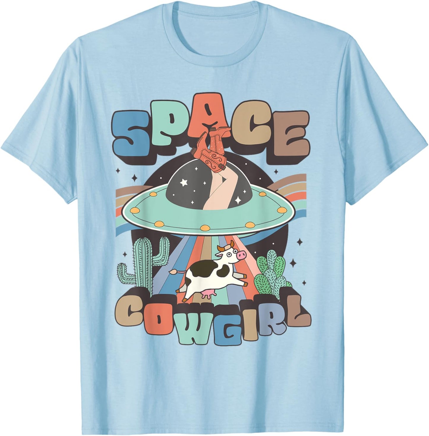 Space Cowgirls Bachelorette Party Rodeo Retro Girls Women T-Shirt - T-Shirt | Light Blue