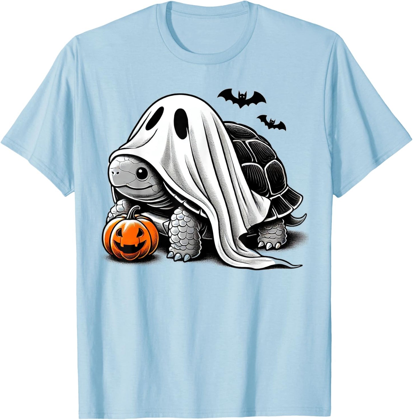 Halloween Turtle Ghost Pumpkin Costume Terrapin Tortoise T-Shirt - T-Shirt | Light Blue