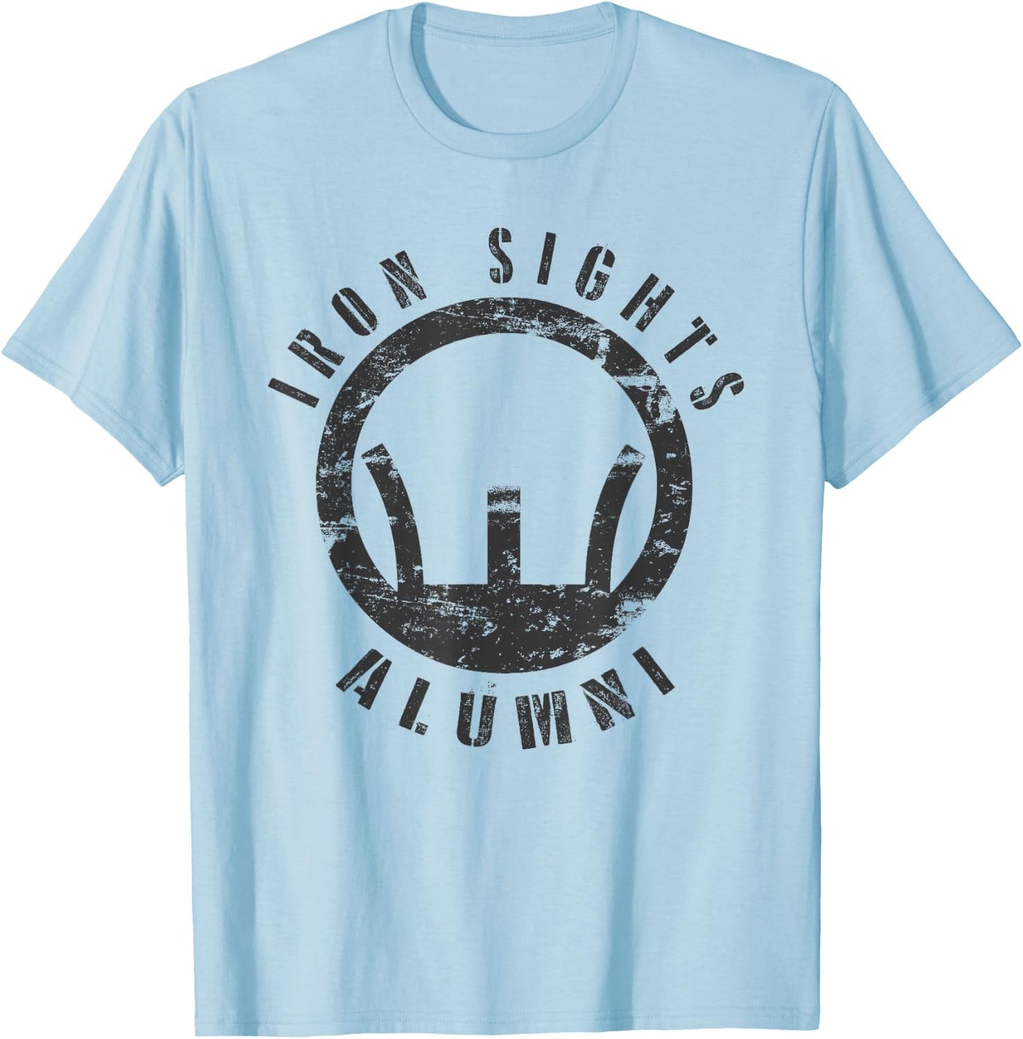 Iron Sights Alumni Boot Camp Shooting Marksmanship Veteran T-Shirt - T-Shirt | Light Blue