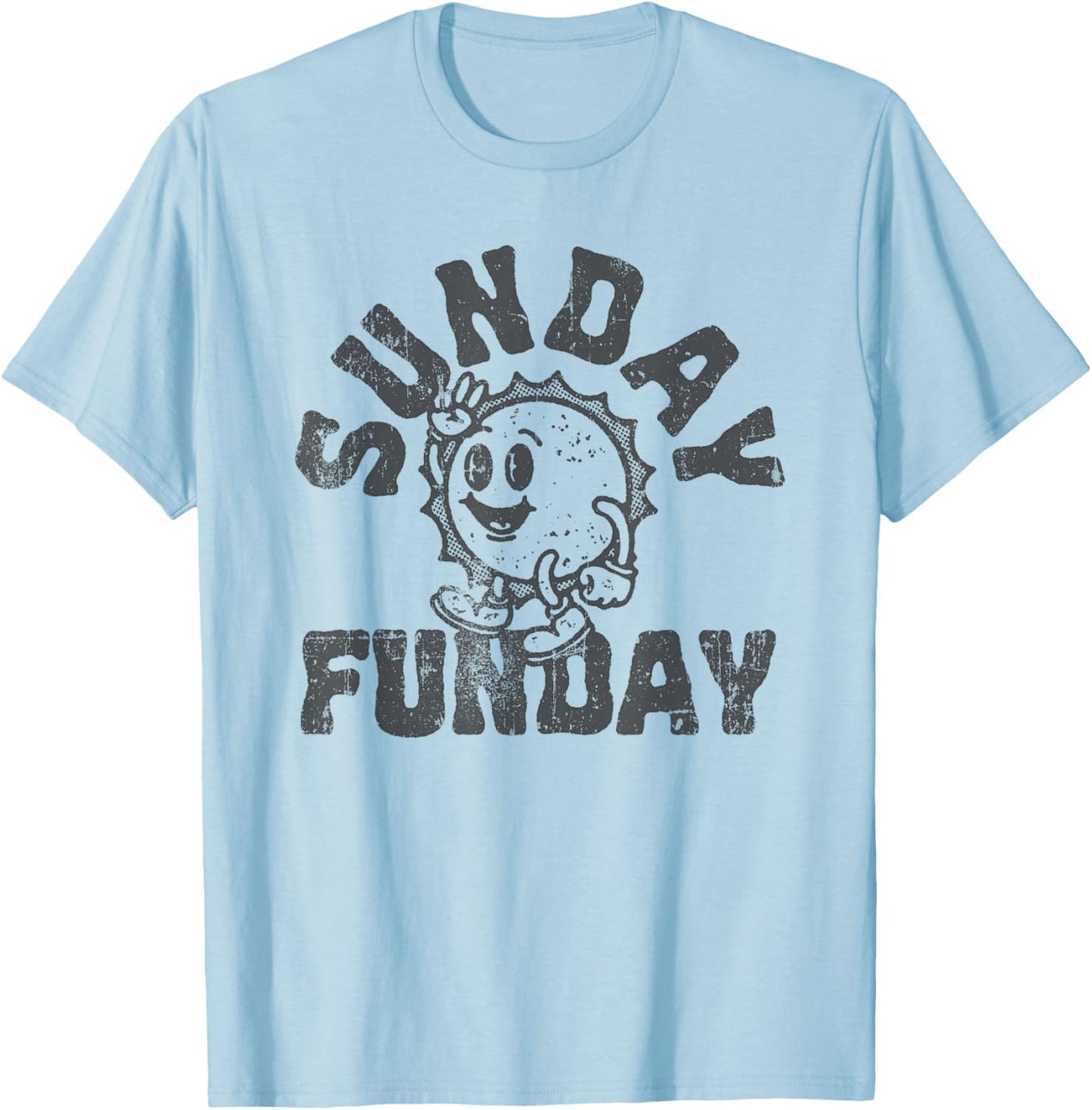 Fun Sunday Football Funday Cute Vintage Sun T-Shirt - T-Shirt | Light Blue