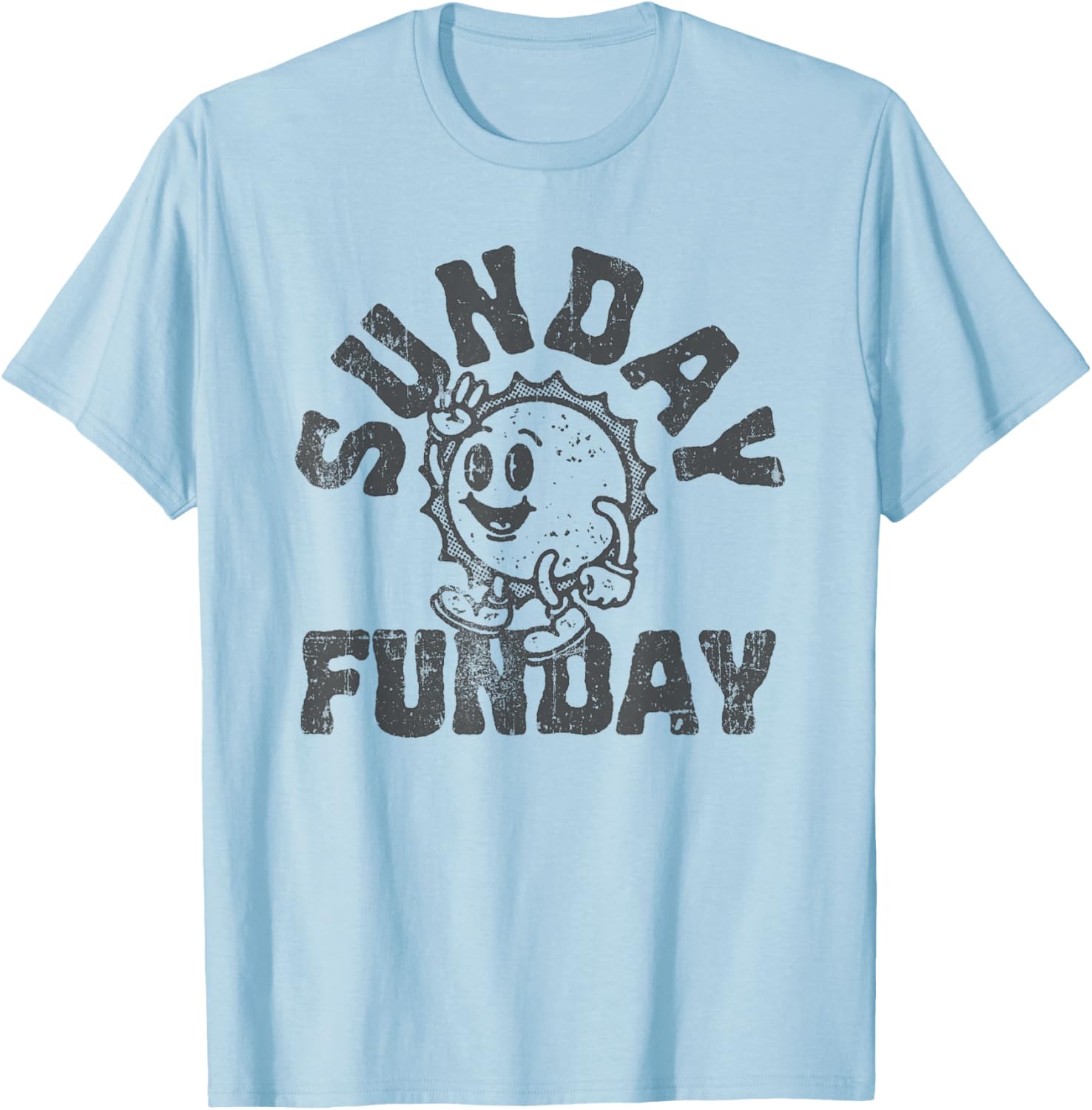 Fun Sunday Football Funday Cute Vintage Sun T-Shirt - T-Shirt | Light Blue