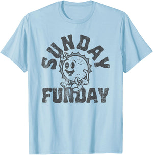 Fun Sunday Football Funday Cute Vintage Sun T-Shirt - T-Shirt | Light Blue
