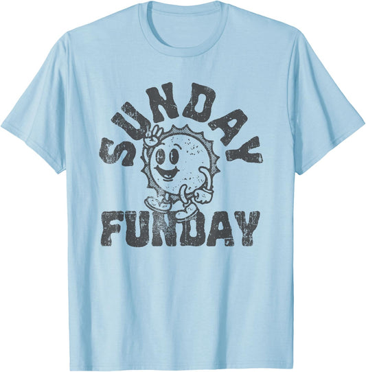Fun Sunday Football Funday Cute Vintage Sun T-Shirt - T-Shirt | Light Blue