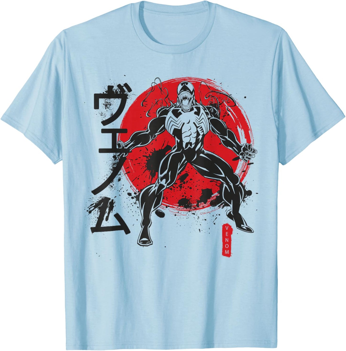 Marvel Venom Kanji Portrait T-Shirt - T-Shirt | Light Blue