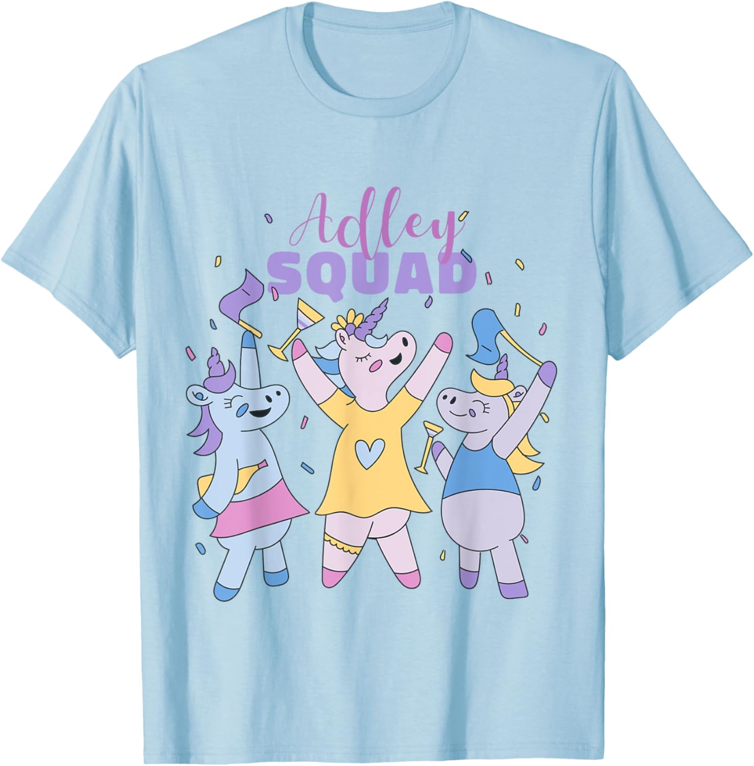Adley Merch Unicorn Design T-Shirt - T-Shirt | Light Blue