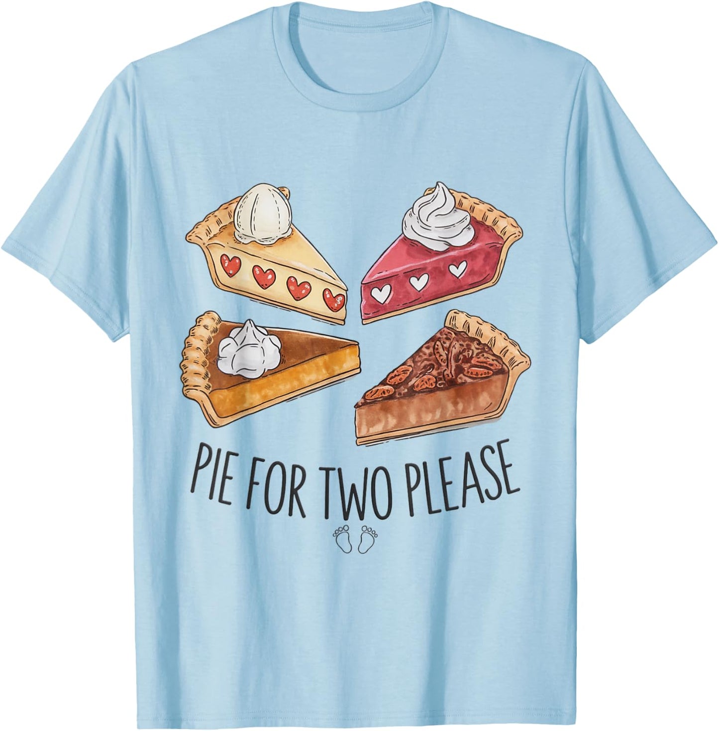 Eating Pumpkin Pie For Two Thanksgiving Pregnancy T-Shirt - T-Shirt | Light Blue