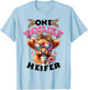 One Boujee Heifer Highland Cow Valentine's Day Funny T-Shirt - T-Shirt | Light Blue