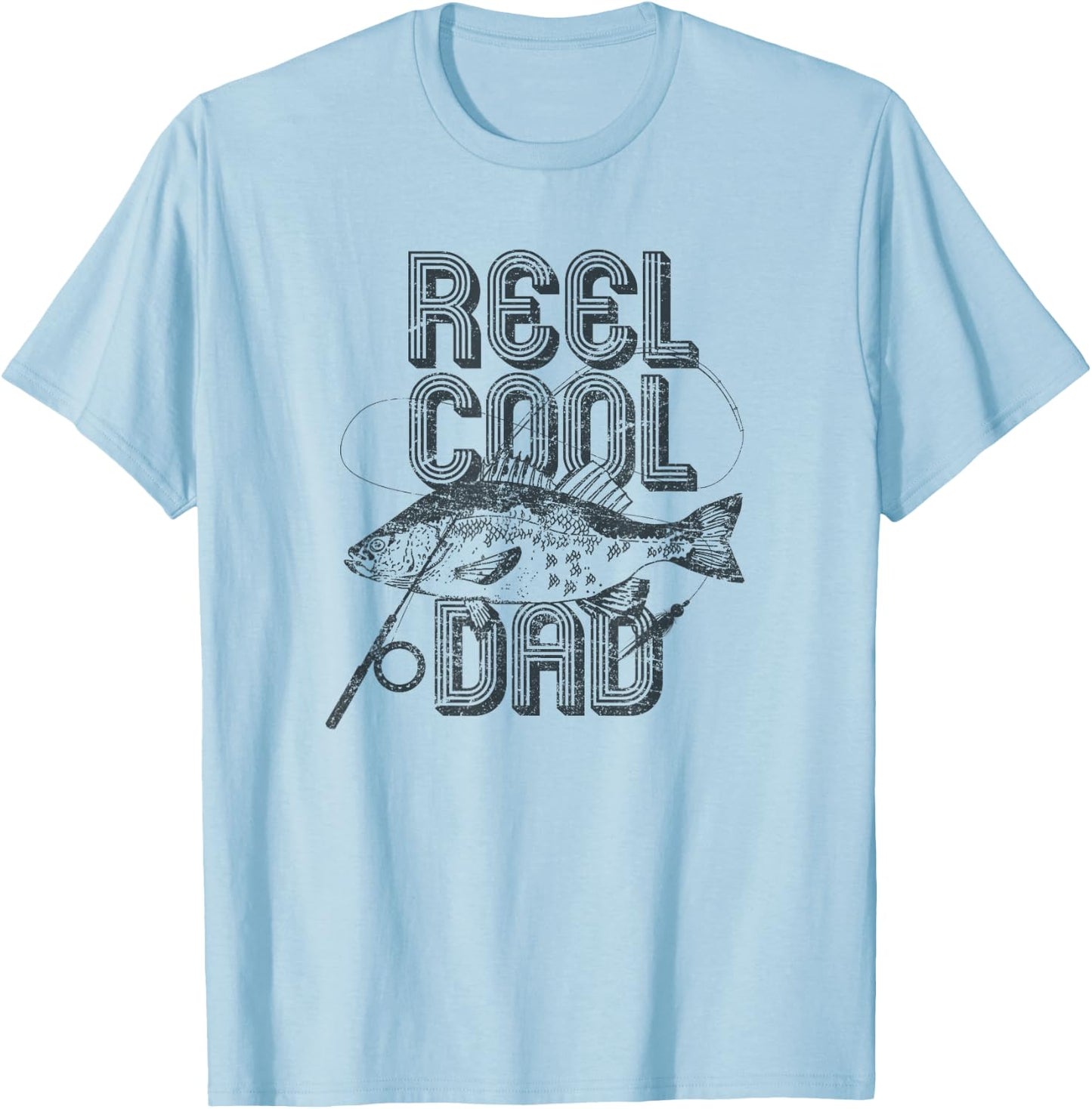 Reel Cool Dad Funny Fishing Fathers Day Gift Fisherman T-Shirt - T-Shirt | Light Blue