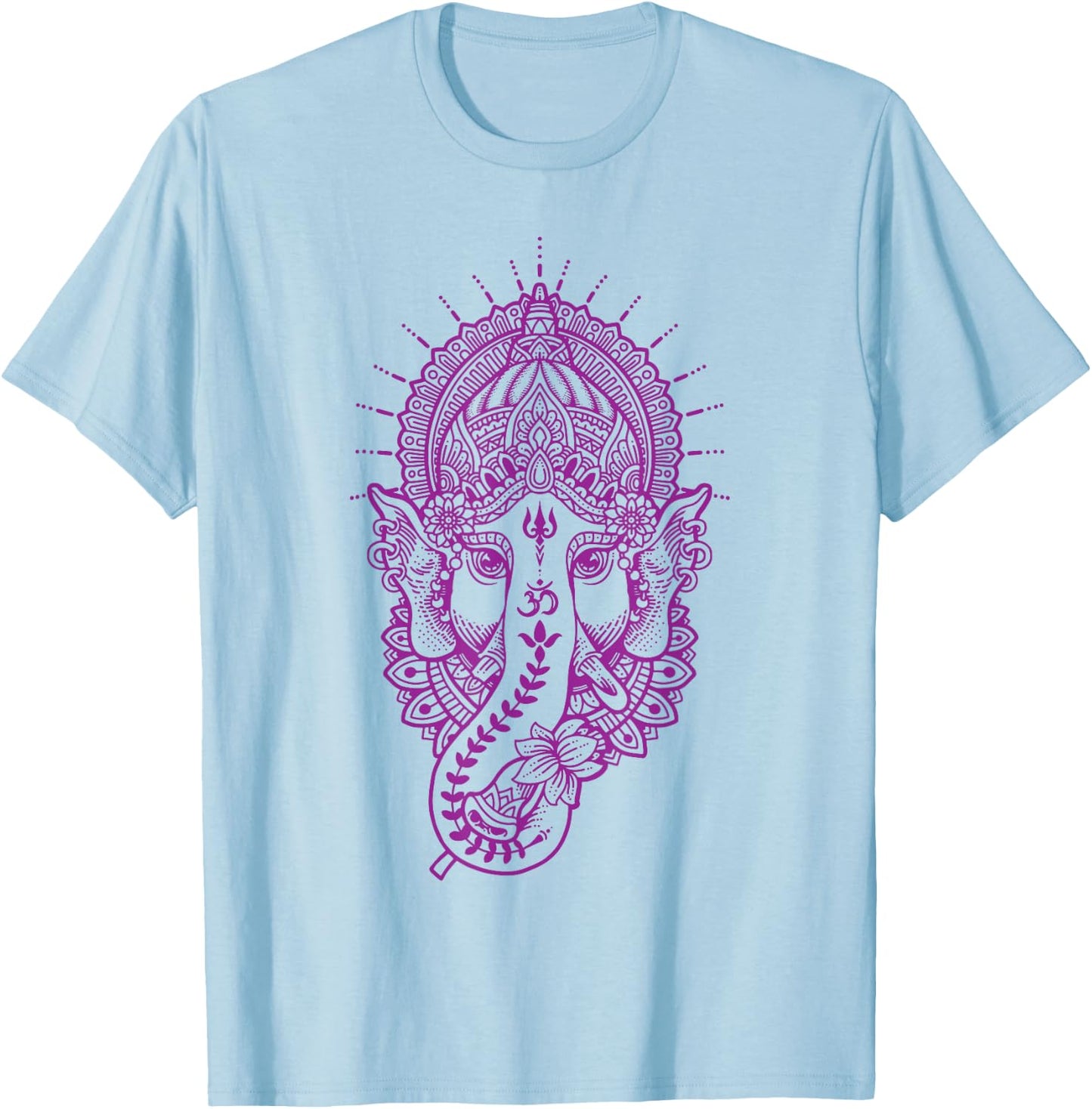 Ganesh Symbol Yoga Hindu Men Women Meditation T-Shirt - T-Shirt | Light Blue