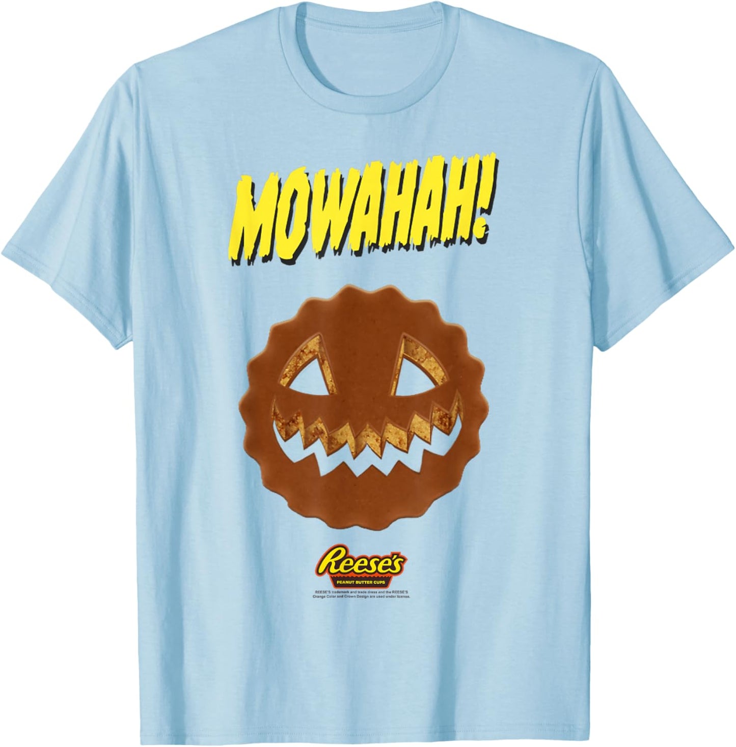 Reese's Halloween Chocolate Jack O' Lantern Mowahah! T-Shirt - T-Shirt | Light Blue