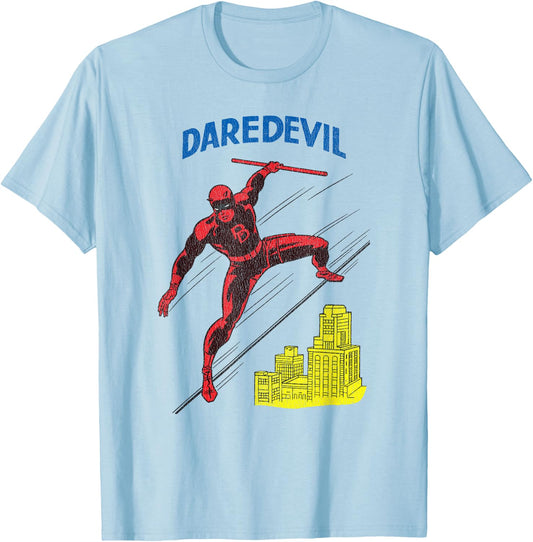 Marvel Daredevil Retro Comic T-Shirt - T-Shirt | Light Blue