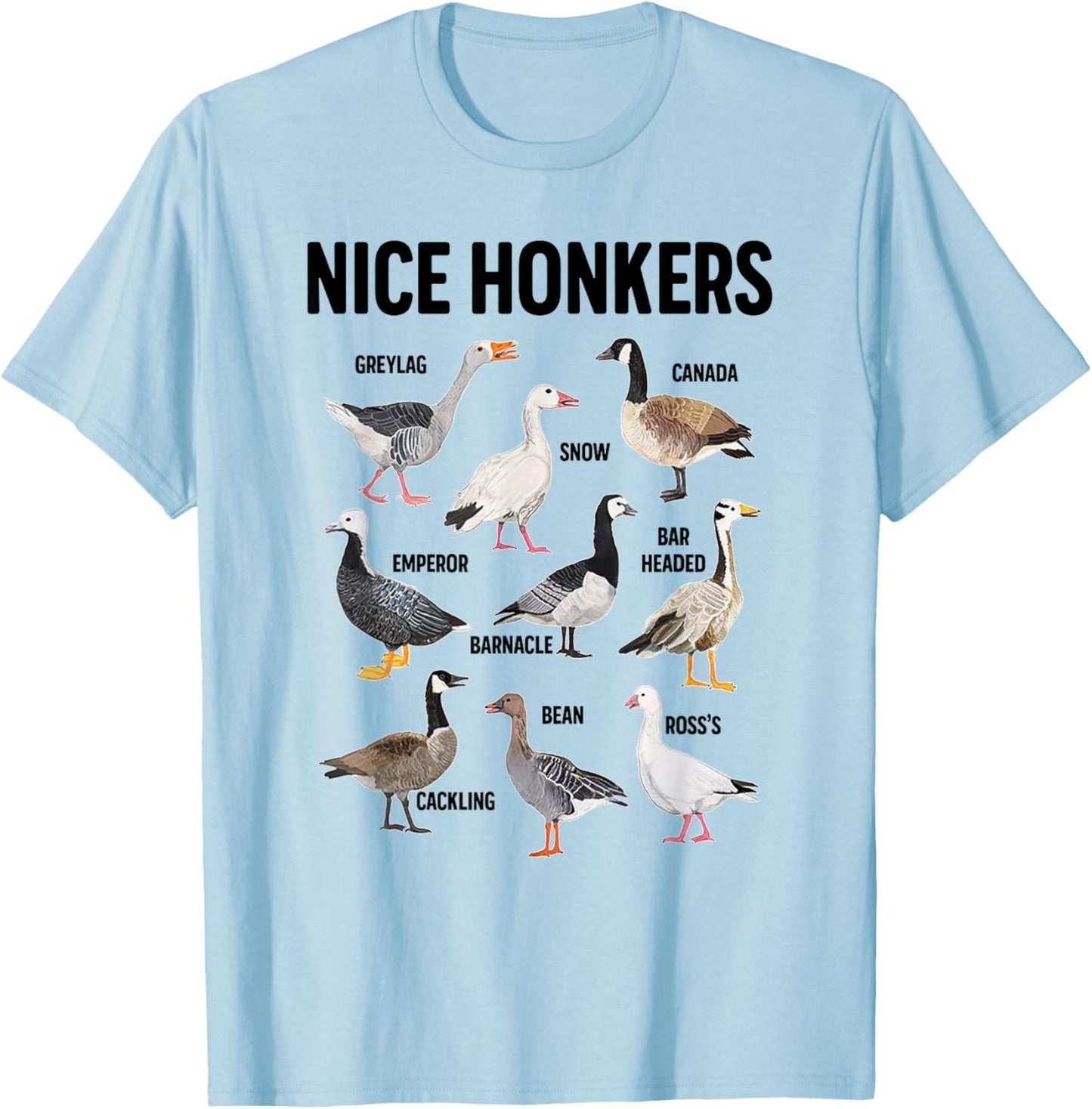 Nice Honker Pun Adult Joke Funny Bird Lover Birdwatcher T-Shirt - T-Shirt | Light Blue