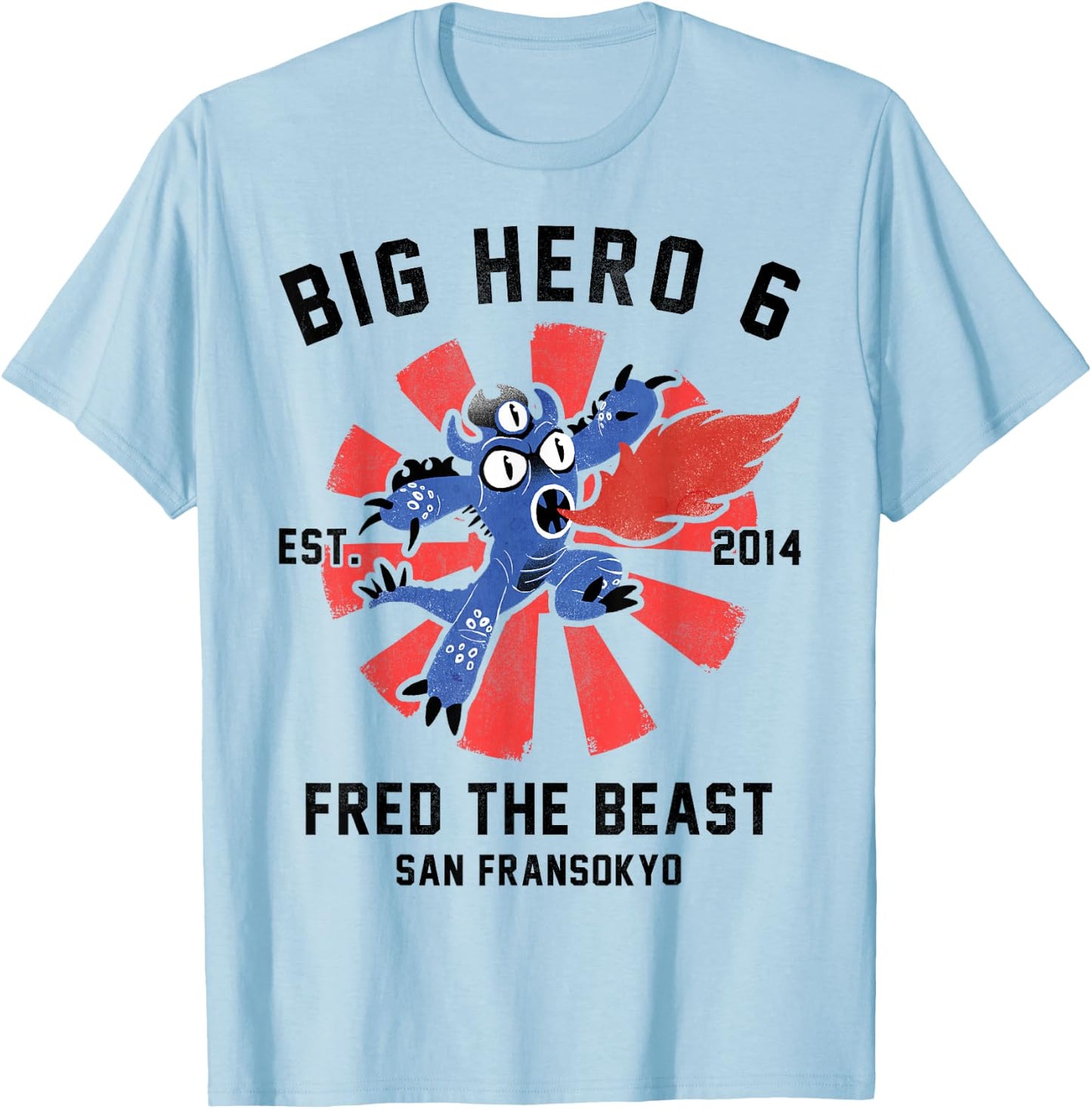 Disney Big Hero 6 Fred The Beast Poster Graphic T-Shirt - T-Shirt | Light Blue