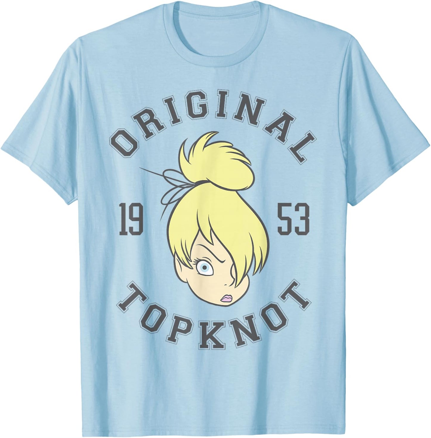 Disney Peter Pan Tinkerbell Original Topknot Graphic T-Shirt - T-Shirt | Light Blue