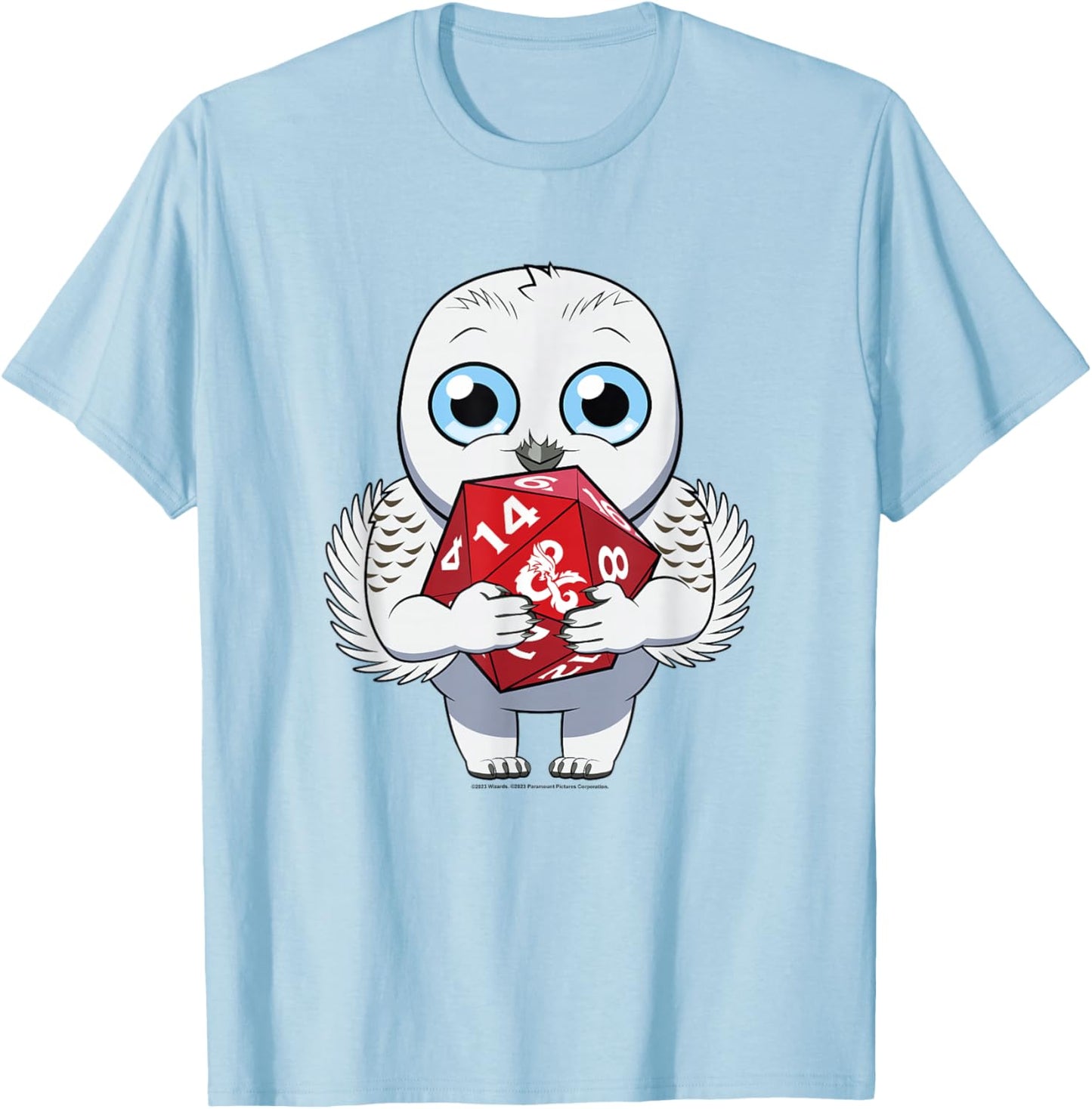 Dungeons & Dragons: Honor Among Thieves Owlbear Dice Chibi T-Shirt - T-Shirt | Light Blue