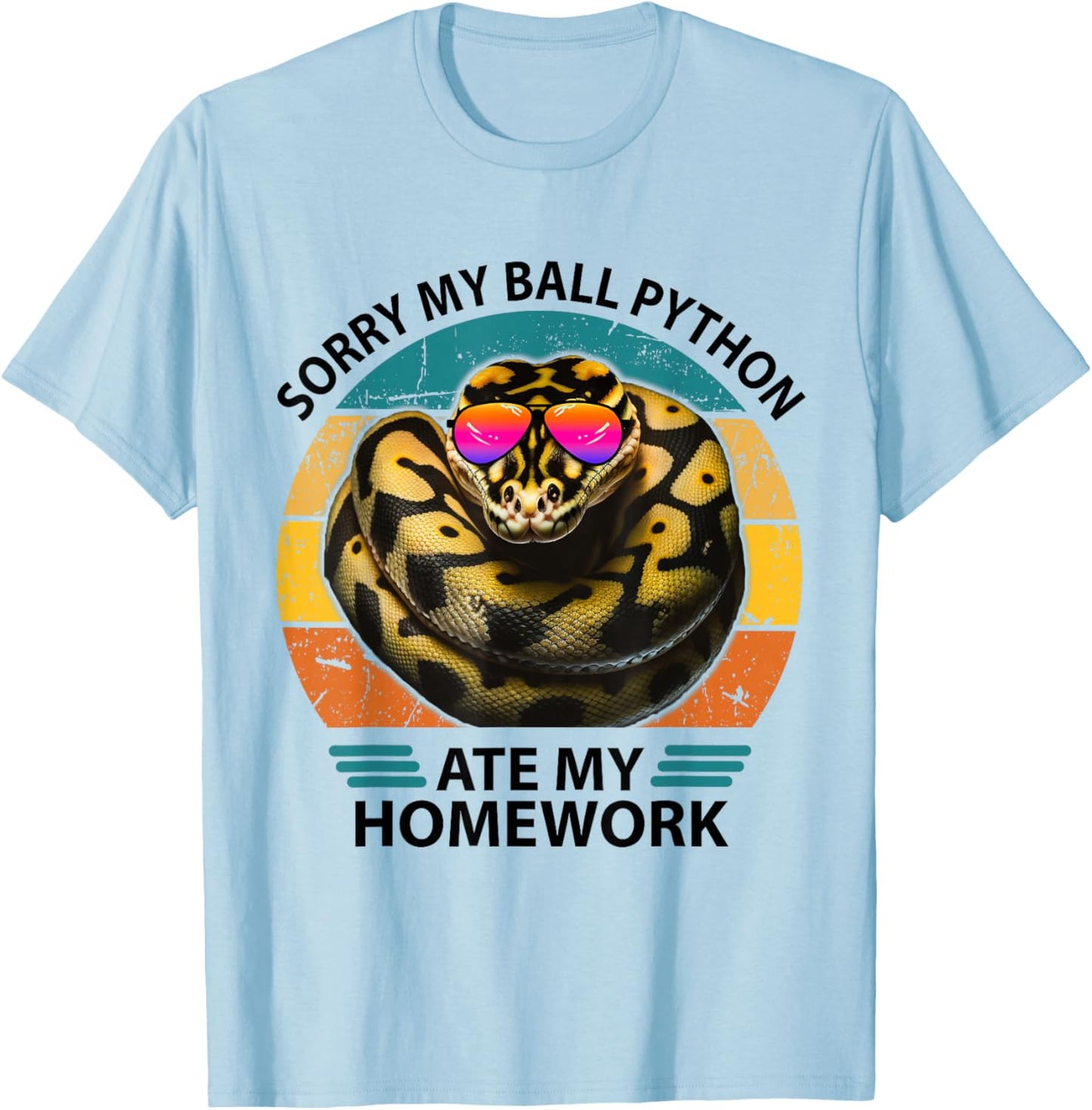 Funny Ball Python Lover Ate My Homework sarcastic quotes Kid T-Shirt - T-Shirt | Light Blue