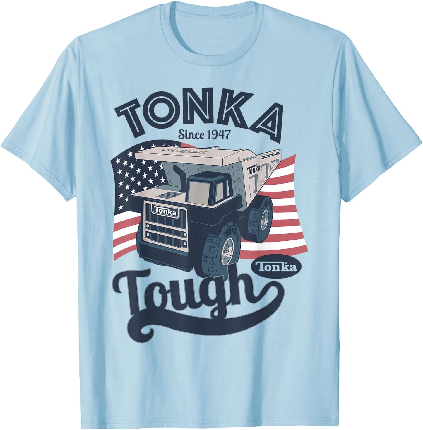 Tonka Tough American Flag Logo T-Shirt - T-Shirt | Light Blue