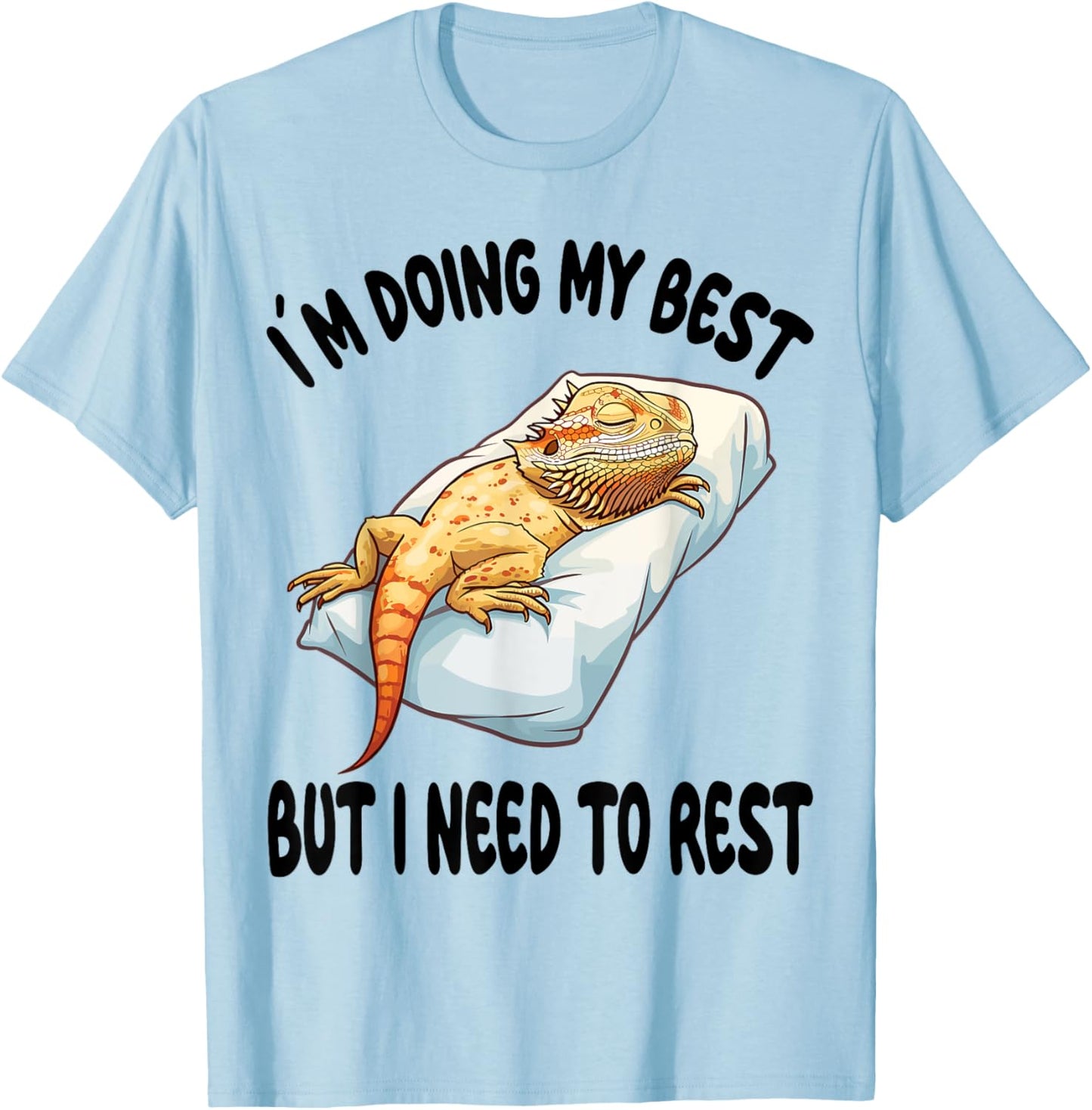 Bearded Dragon Pajamas Nightgown Sleeping Napping T-Shirt - T-Shirt | Light Blue