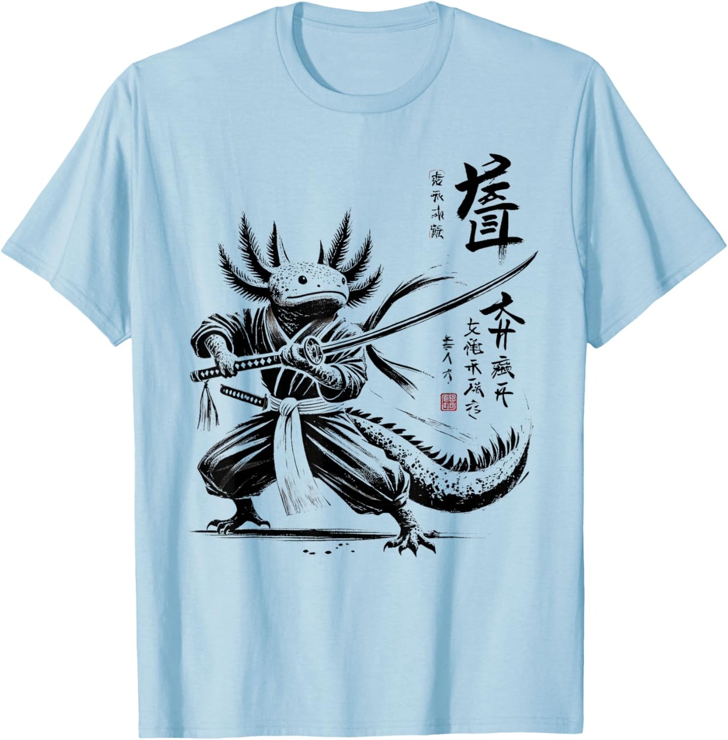 Japan Samurai Warrior Axolotl Ninja Japanese Boys Girls Kids T-Shirt - T-Shirt | Light Blue