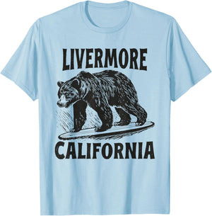 Livermore California CA Retro Surfer Beach Surf Vintage T-Shirt - T-Shirt | Light Blue