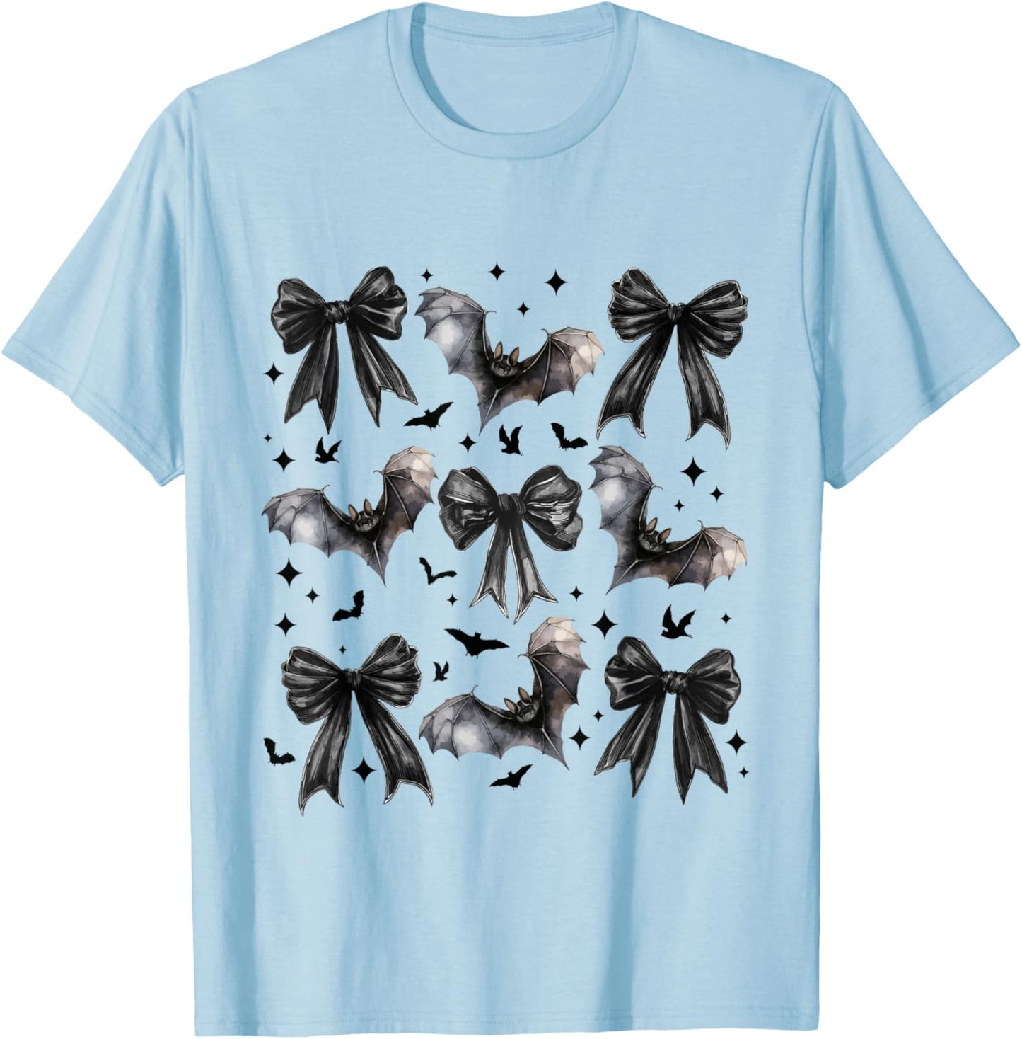Halloween Bat Coquette Bow Halloween Bat Coquette Bows Women T-Shirt - T-Shirt | Light Blue