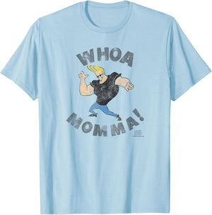 Johnny Bravo Whoa Momma T-Shirt - T-Shirt | Light Blue