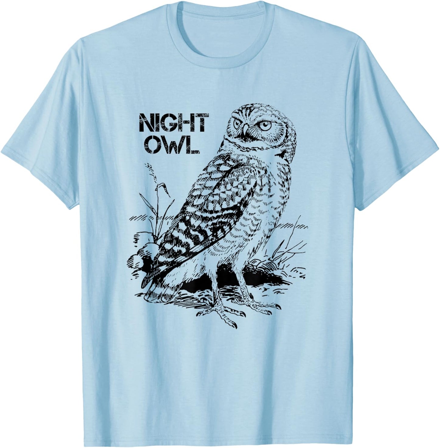 Night Owl for the Night Shift Worker T-Shirt - T-Shirt | Light Blue